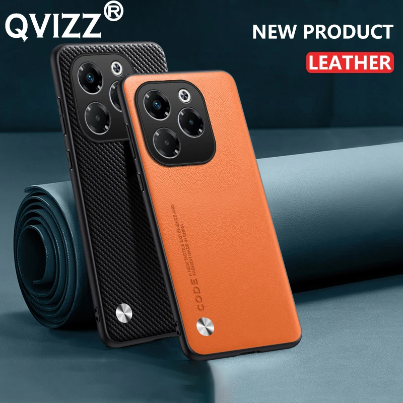 Кожаная задняя крышка для телефона Infinix Note 40x защита из углеродного волокна и