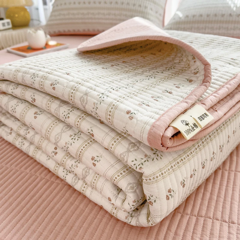 Summer Cotton Bed Cover Single Piece Quilted Quilting Tatami Sheet Four Seasons Universal Three-Piece Thickened No...