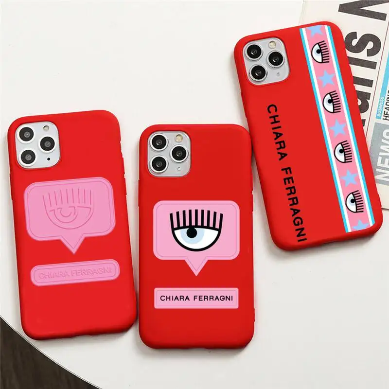 

Hot Ferragnies Eyes Chiara Phone Case For iphone 13 12 11 Pro Max Mini XS 8 7 6 6S Plus X SE 2020 XR Red Cover