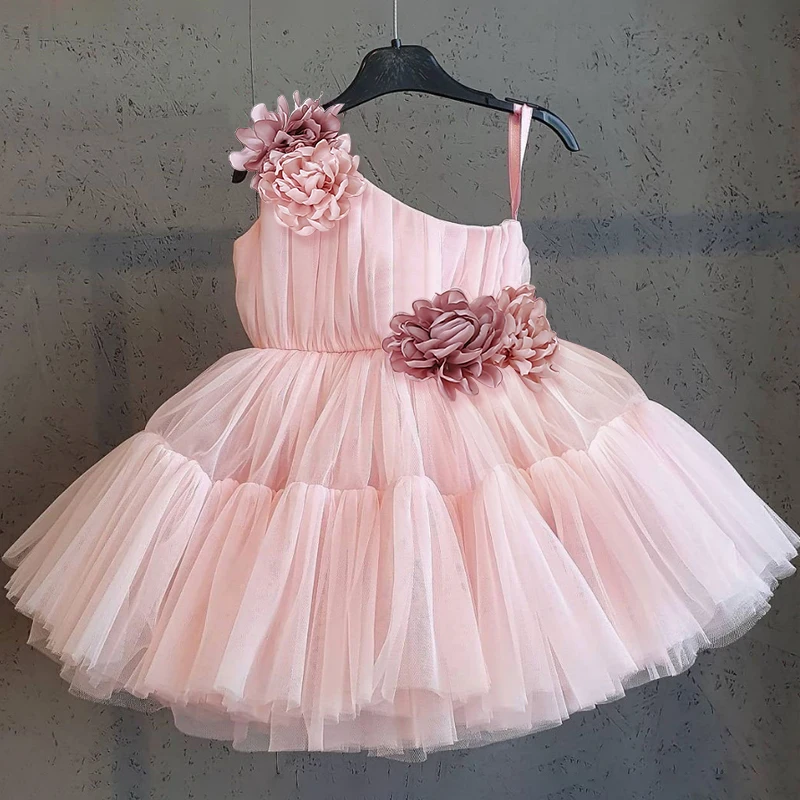 Infant Kids Clothes Summer Infantil Dress for Girls Baby Christening Gown Tulle Bow Wedding Party Girl Baby Toddler Clothing