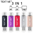 Usb-флеш-накопитель TEXT ME, OTG, флешка, usb-накопитель, 4 ГБ, 8 ГБ, 16 ГБ, 32 ГБ, 64 ГБ, usb-флешка