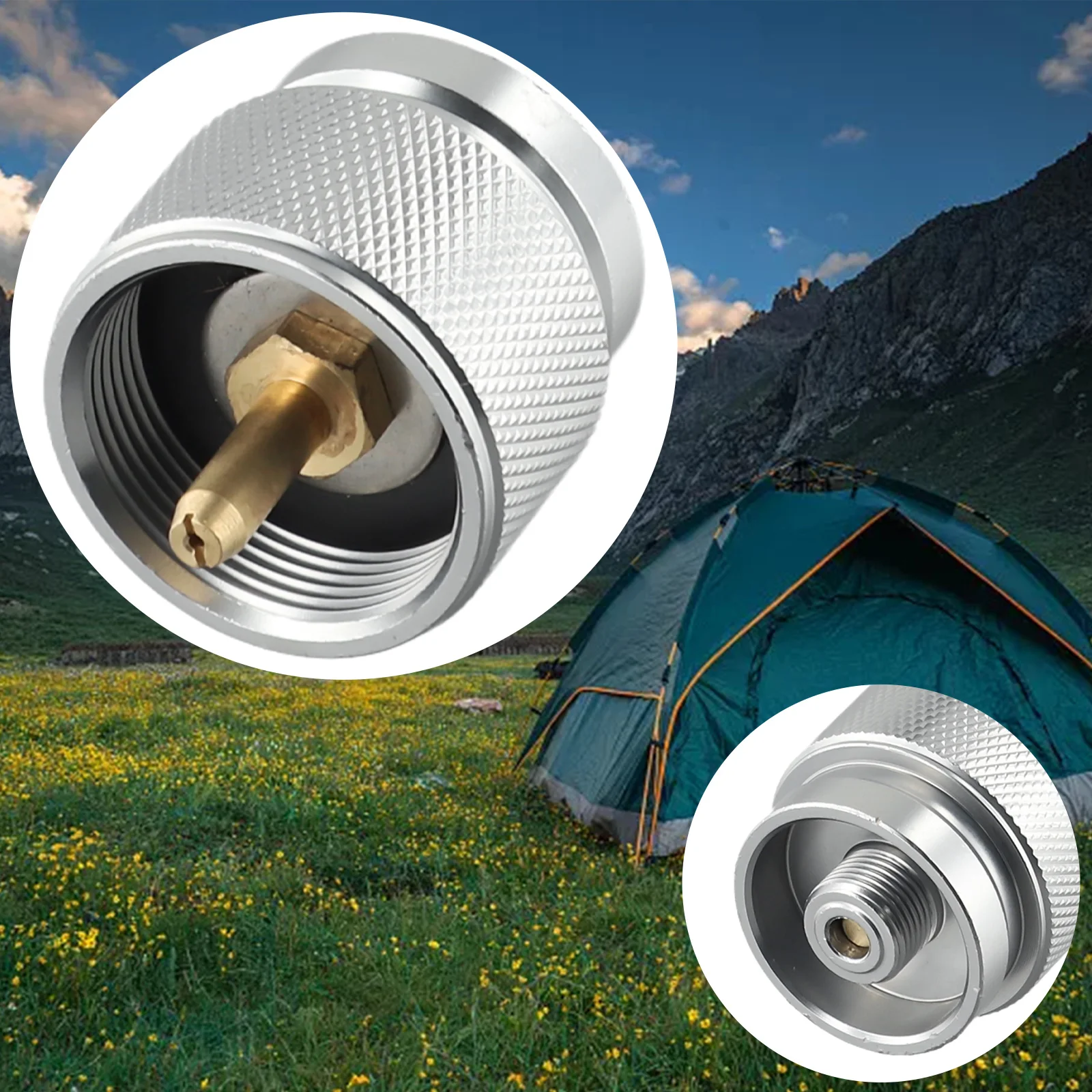 Разъем Адаптер для газовой плиты Алюминиевый сплав + медь EN417 Выход клапана Lindal