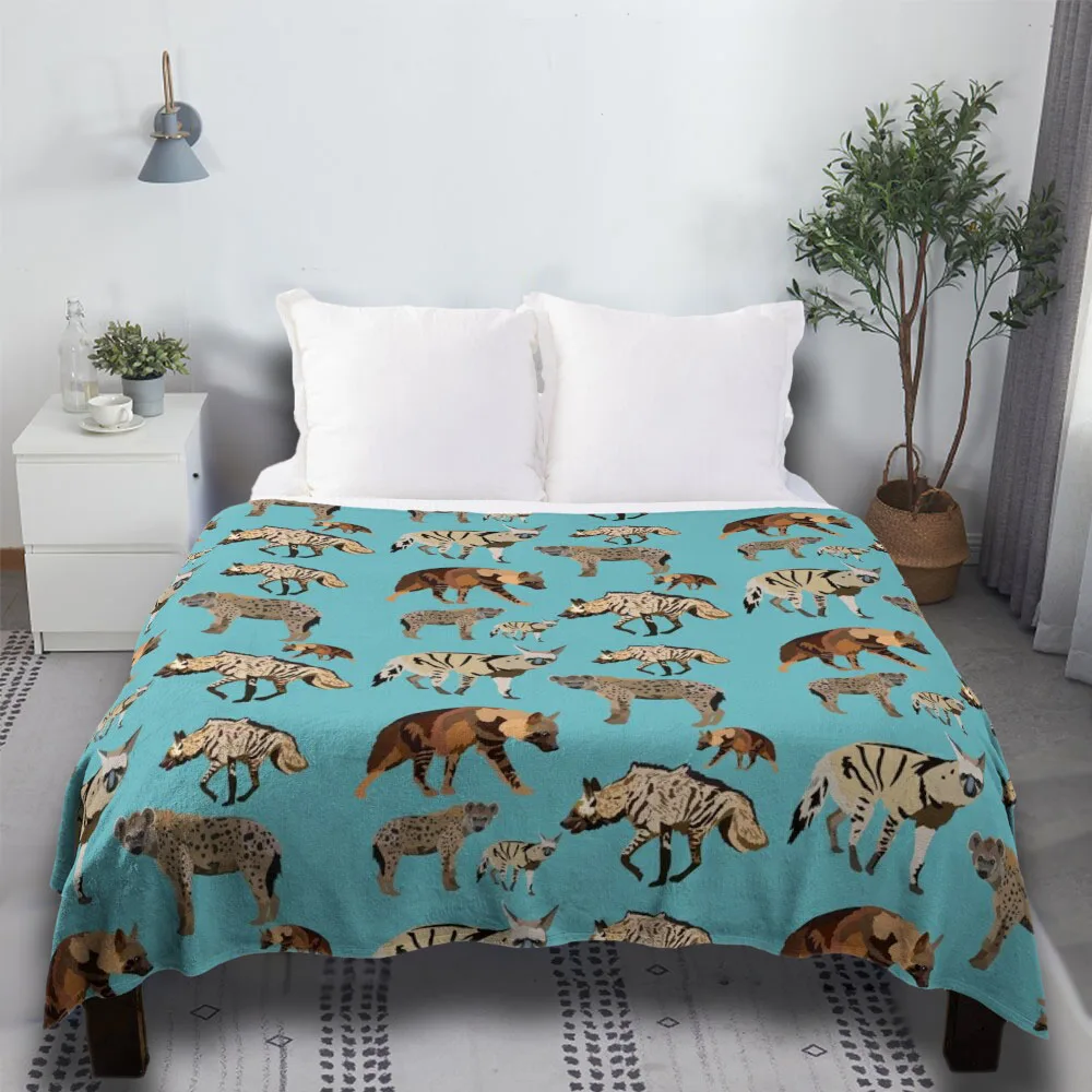 

H Is For Hyena Sofa Crochet Luxury For Travel Anti-Pilling Flannel Throw Blanket