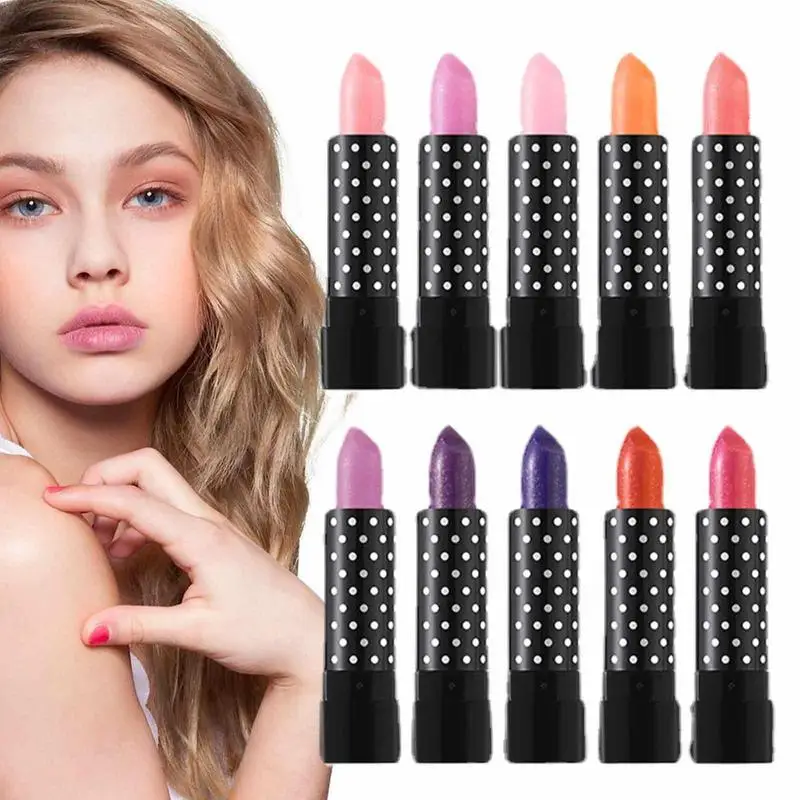 

10PCS Color Changing Lipstick Magic Lipstick Color Changing Lip Tinted Stain Gloss Balm Long Lasting Waterproof Lip Moisturizer