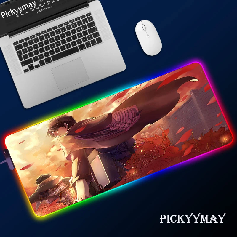 

Gaming Mouse Pad RGB Attack On Titan Landscape Computer Mouse Pad Large Gaming Mousepad XL Mouse Pads Pink PC Gamer 900x400 Mat