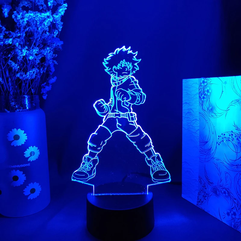 

3D Lamp Izuku Midoriya Figure Kids Bedroom Nightlight Led Touch Sensor Room Lighting Anime My Hero Academia Gift Led Night Light