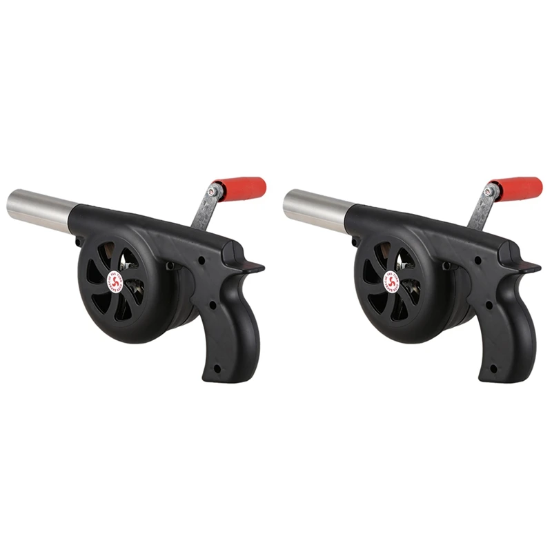 

2X Hand-Cranked Barbecue Blower BBQ Fan For Outdoor Camping Barbecue