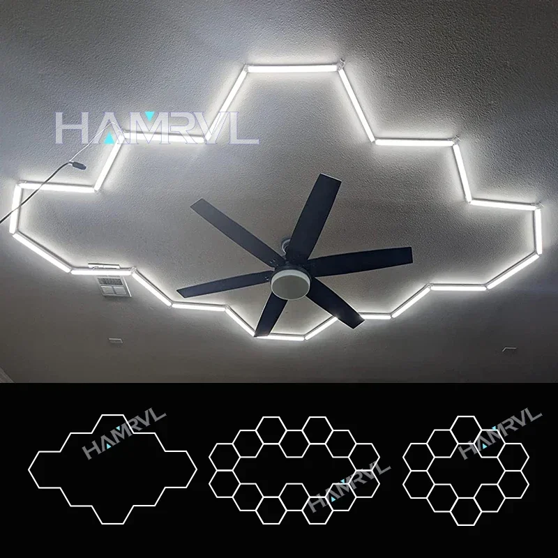 Гаражный светодиодный светильник сделай сам шестиугольный сотовый автомобиль