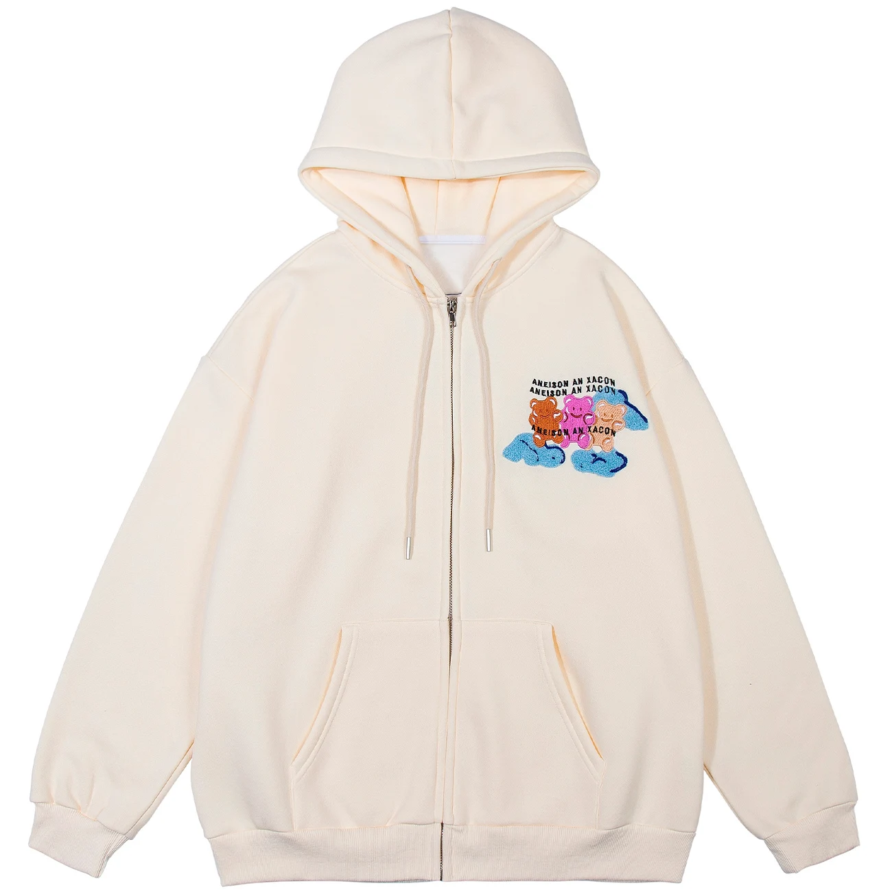 

Флисовая хлопковая толстовка с капюшоном и надписью «Медведь»