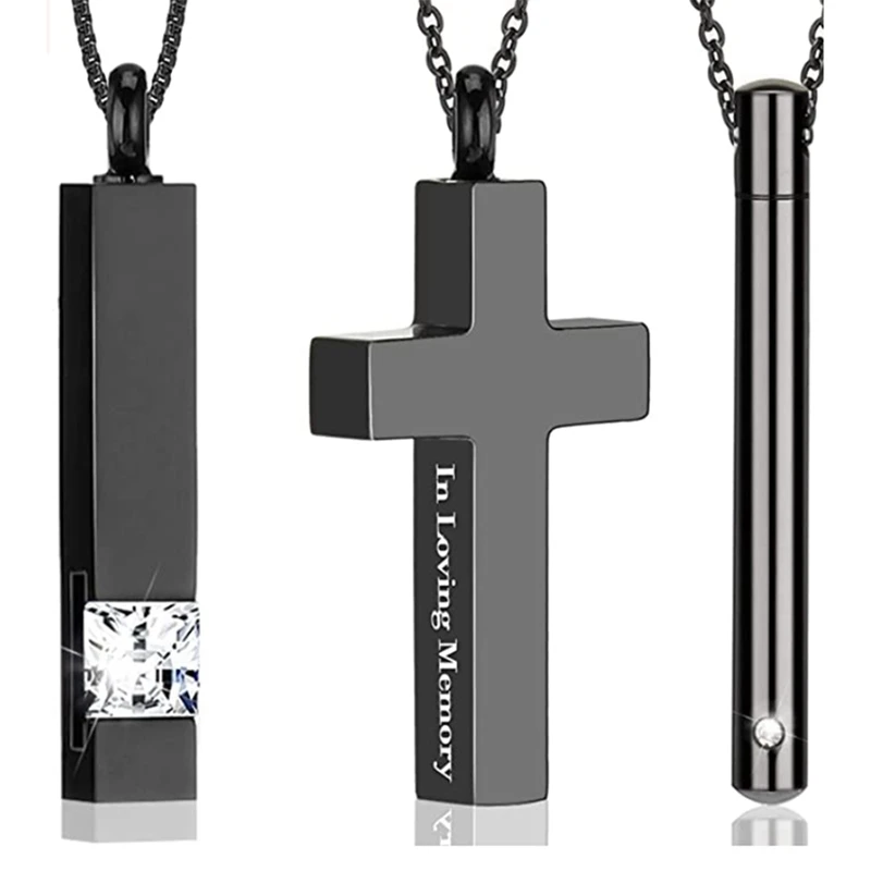 

3PCS Cremation Urn Pendant Necklaces Memorial Urn Necklace Cremation Necklaces Ashes Necklace For Memorial