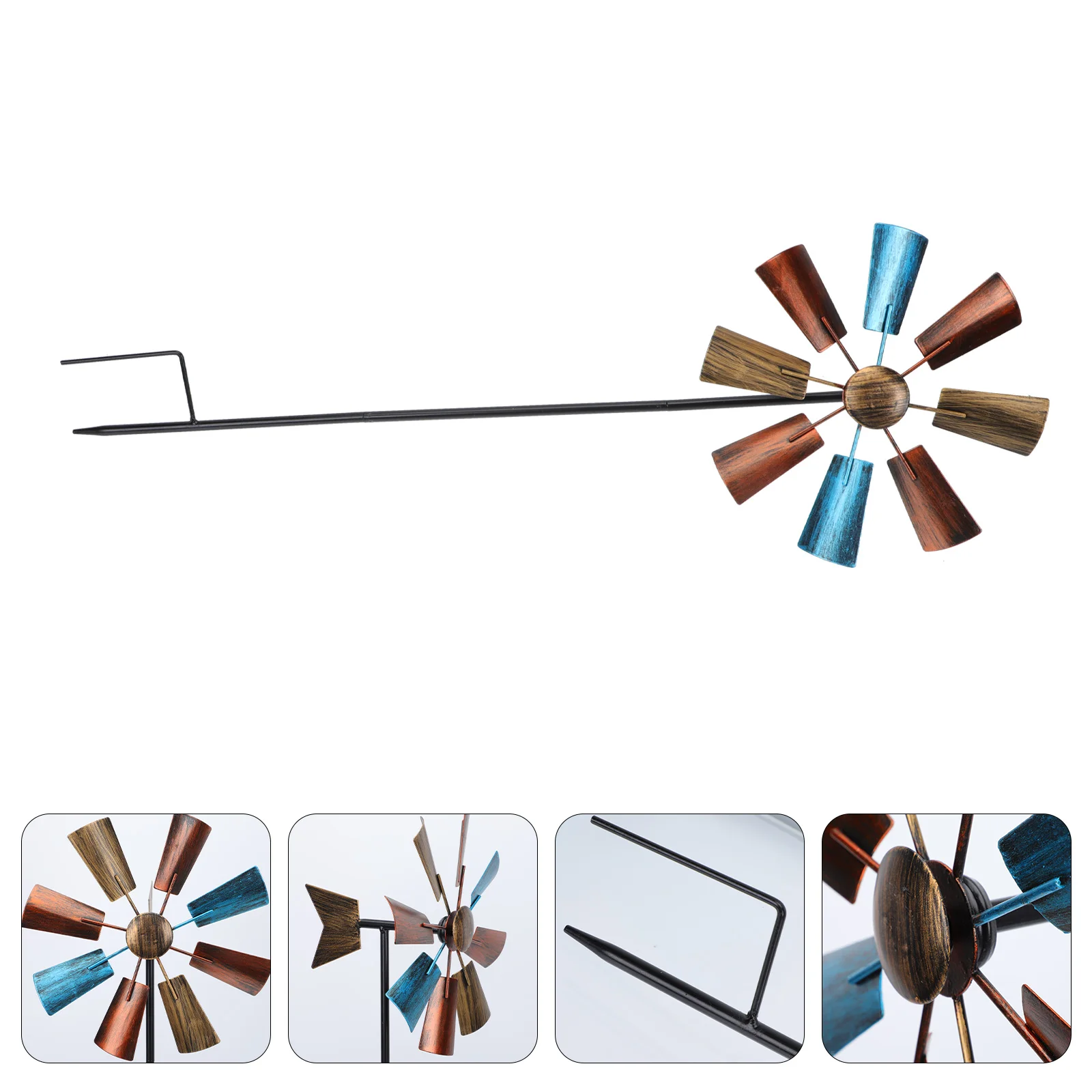 

Iron Windmill Decorative Pinwheel Flower Toys Hand Made Scene Outdoor Adornment Ornament Child Kid