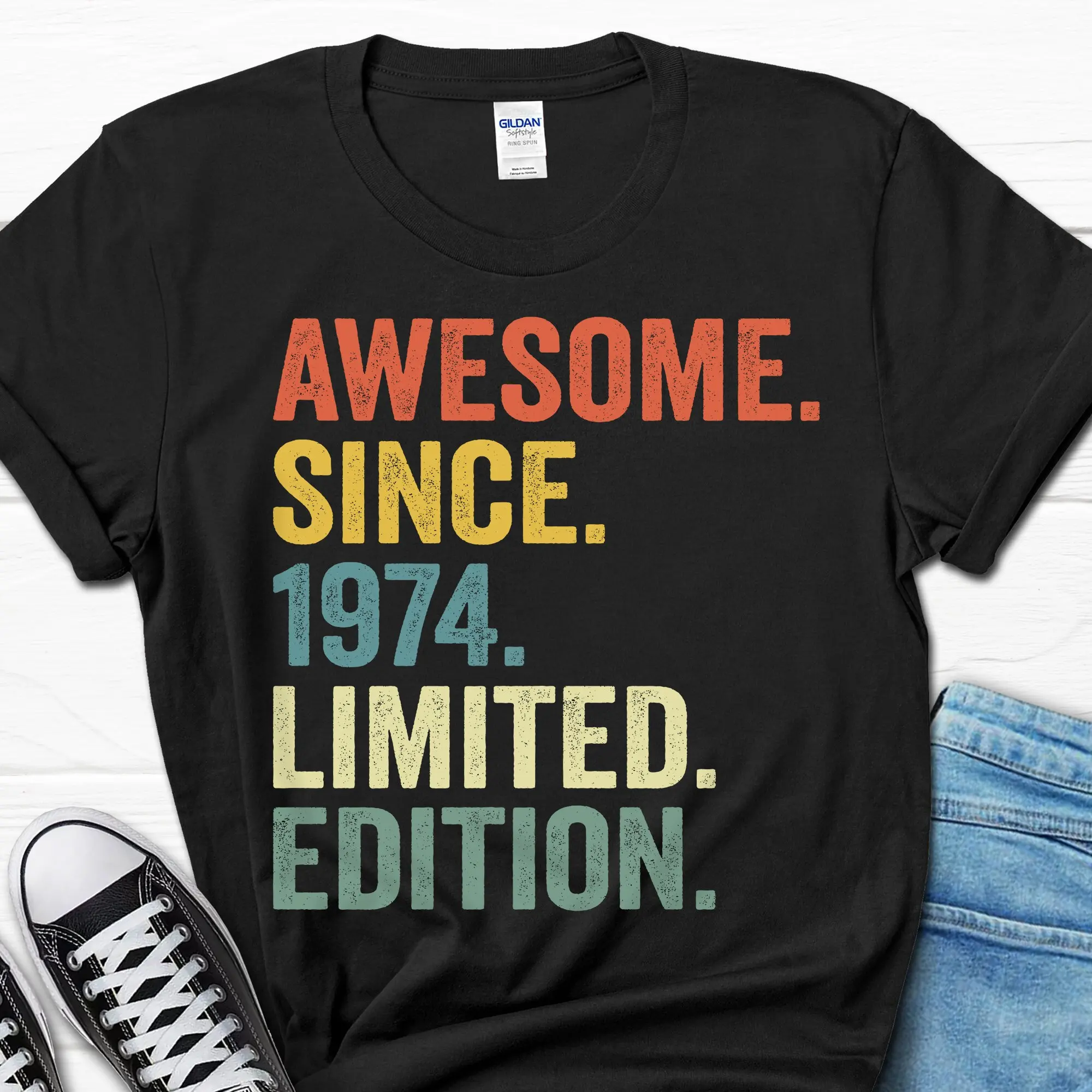 Потрясающая с 1974 года футболка 50-го дня рождения для мужчин 50 лет мужчина