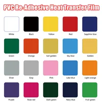 20PCS 20 Different Color PVC Re-Adhesive Heat Transfer Film Heat Transfer Vinyl Film Cutting Heat Press Vinyl Film 30x30/30x20cm
