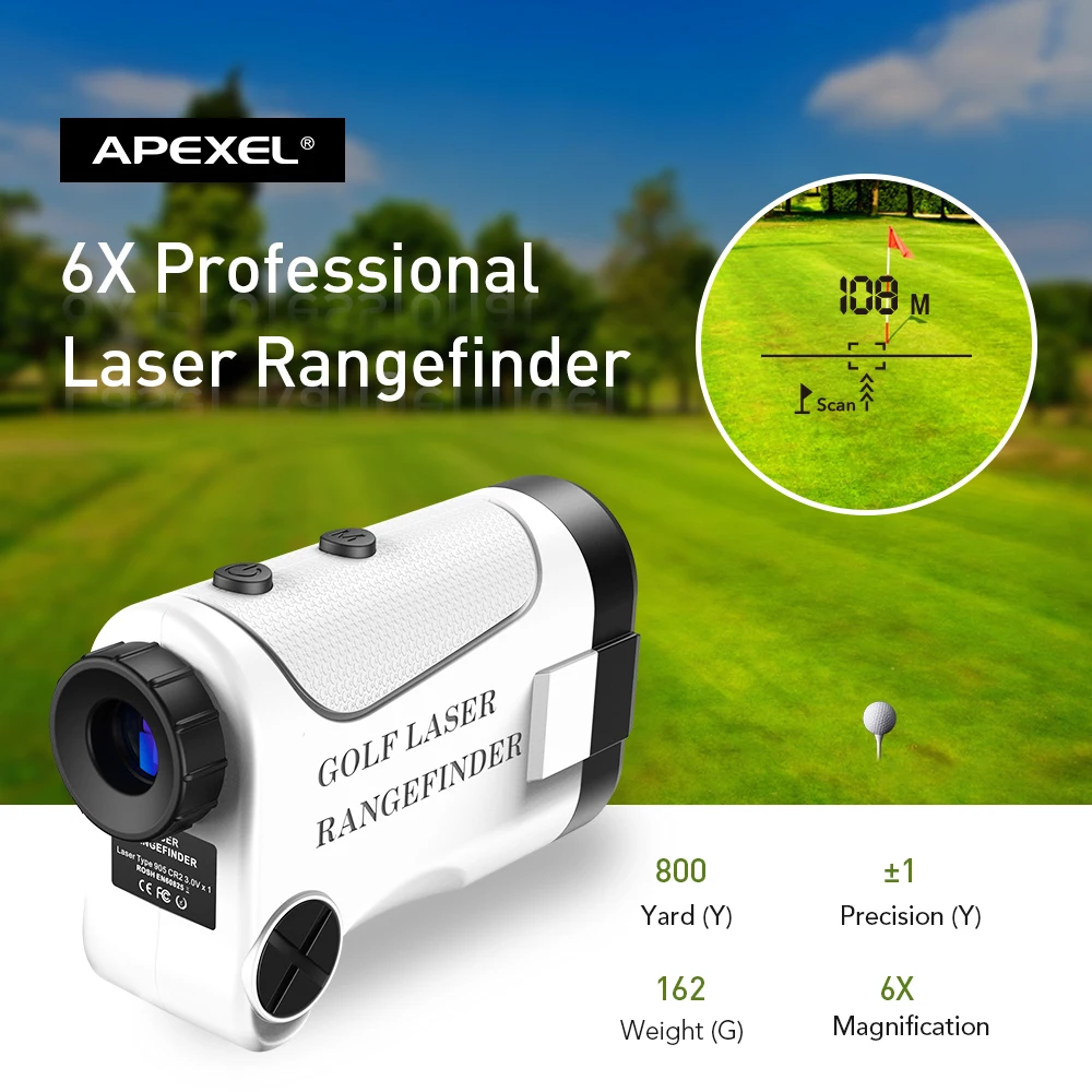 

APEXEL Laser Rangefinder 800M 1200M 6X Telescope Laser Distance Mini Golf Rangefinder for Golf Sport Hunting Measuring Scope