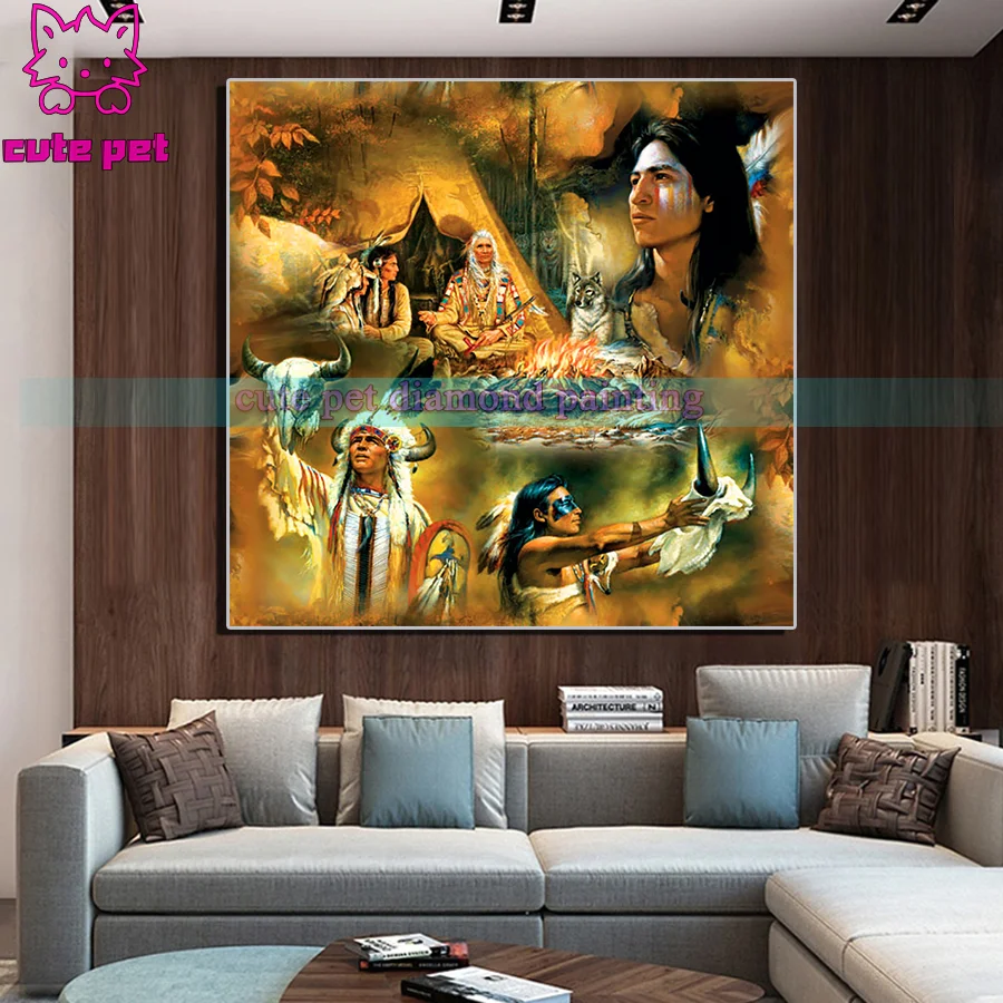 Алмазная вышивка chief Indian Camp распродажа алмазных вышивок алмазная живопись