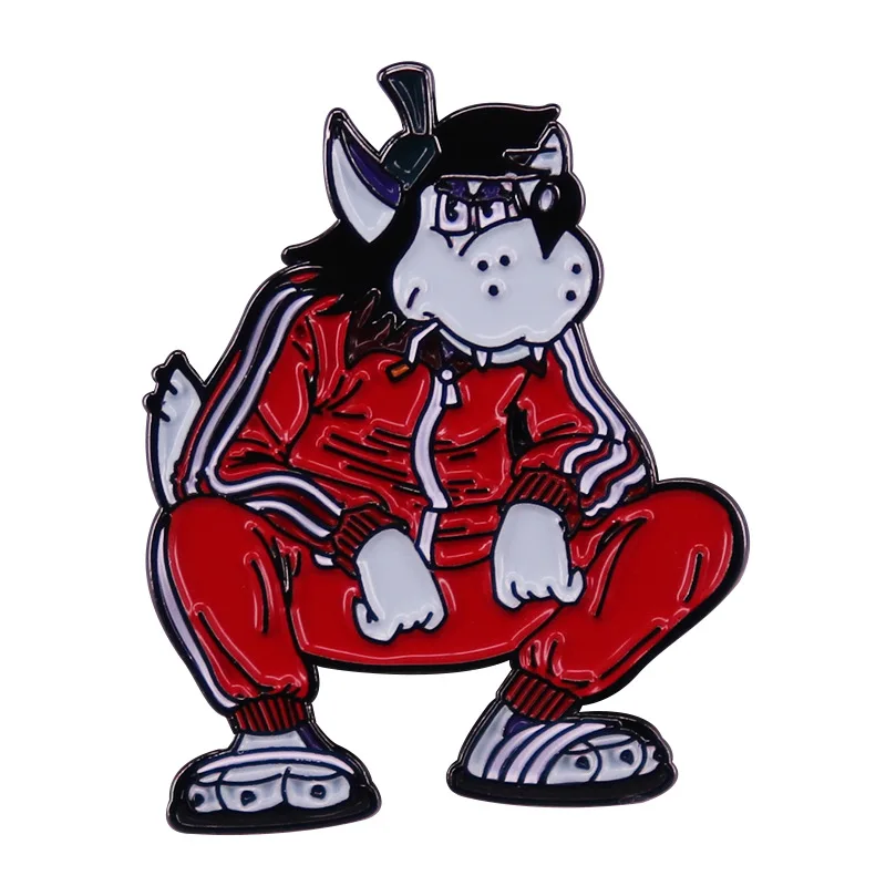 

Tracksuit Squat NU Wolf Enamel Brooch Pin Brooches Lapel Pins Alloy Metal Badge Denim Jacket Jewelry Accessories Fashion Gifts