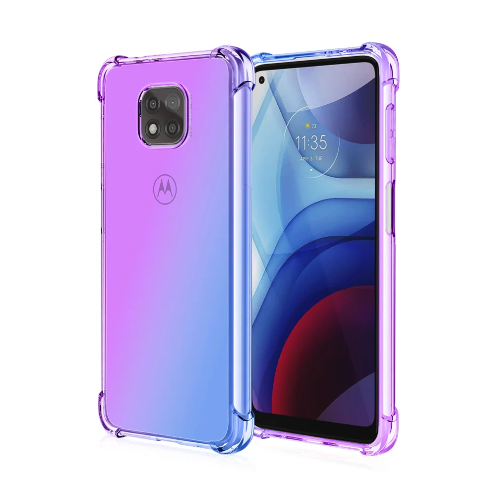 Gradient Shockproof Silicone Case for Moto G50 E20 G60S EDGE 2021 20 Lite G Stylus 5G G100 E32 G60 G30 G20 G200 5G X30 S30 G71