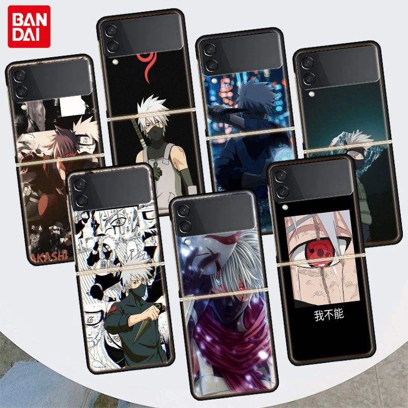 

Anime Naruto Kakashi For Samsung Galaxy Z Flip 3 5G Phone Case Black Hard Cover ZFlip 3 Luxury Shockproof Bumper Coque Fundas