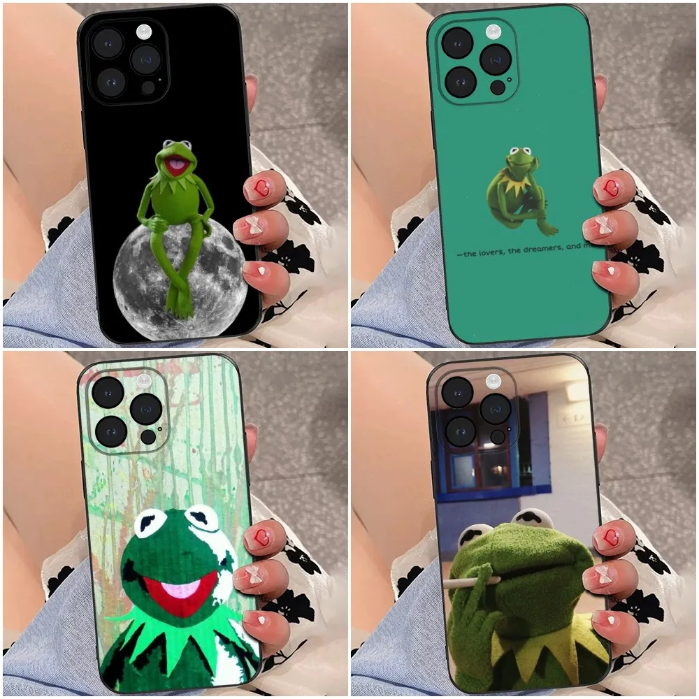 K-Kermit The Frog Phone Case For iPhone 16 15 14 13 12 Pro Max 11 7 8 Plus XR XS Shockproof Silicone Soft Shell