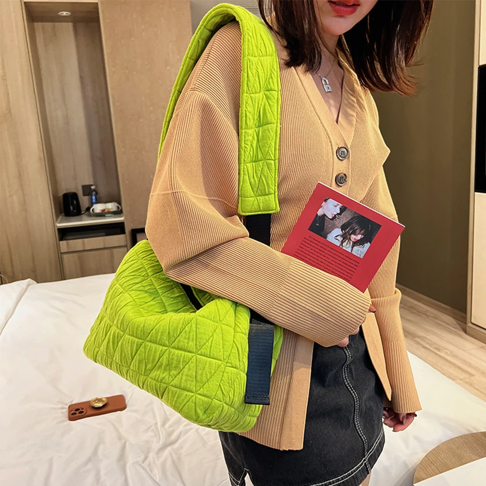 

Женская сумка на плечо из высококачественного хлопка, модная дизайнерская сумка-мессенджер на широком ремешке, весна 2022