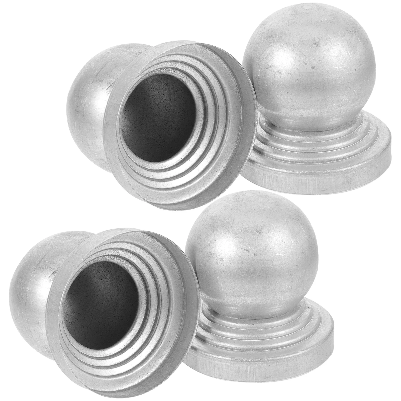 

4 Pcs Decorative Column Iron Cover Bed Post Finials Fence Deck Accessories Caps