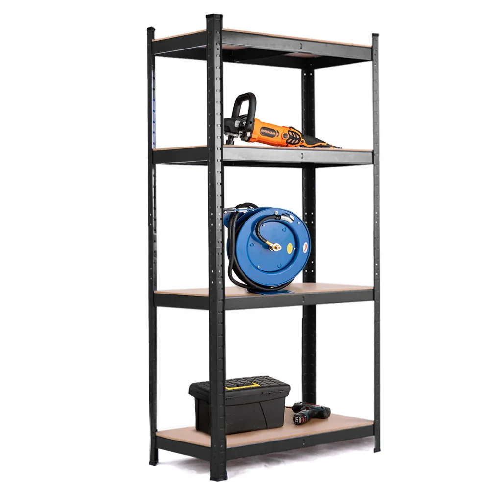 

Heavy Duty 4 Level Garage Tool Shelf Adjustable Storage 1600lbs Black，Strong and Durable， 25 Lbs， 32'' X 16'' X 63''