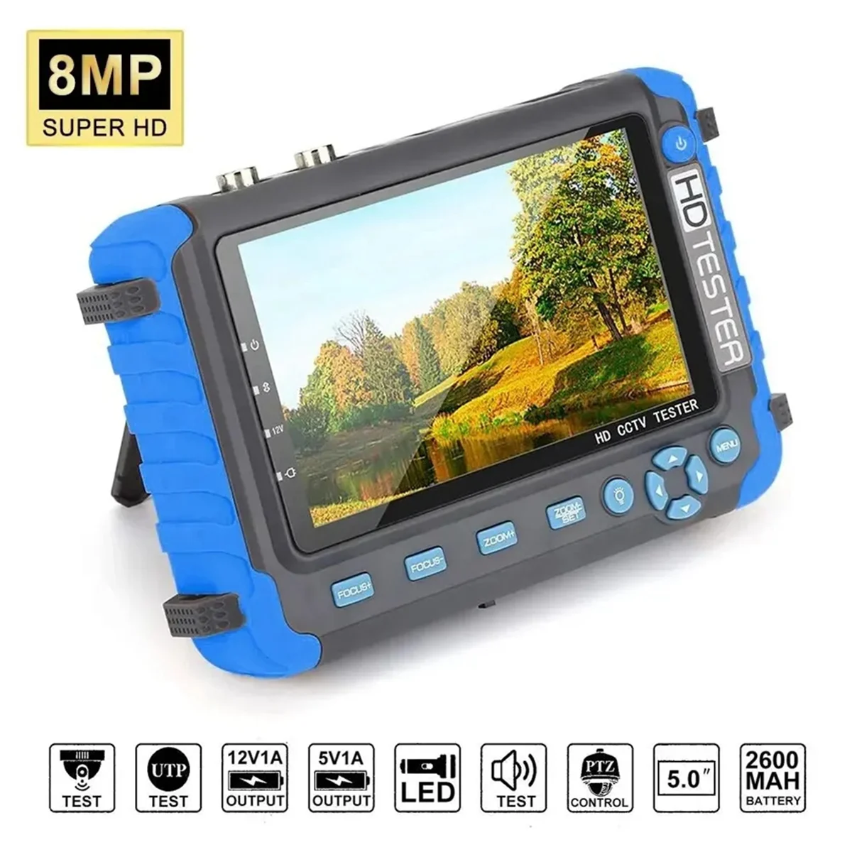 5-дюймовый HD тестер видеонаблюдения 8MP AHD/CVI/TVI CVBS видеонаблюдения/камер