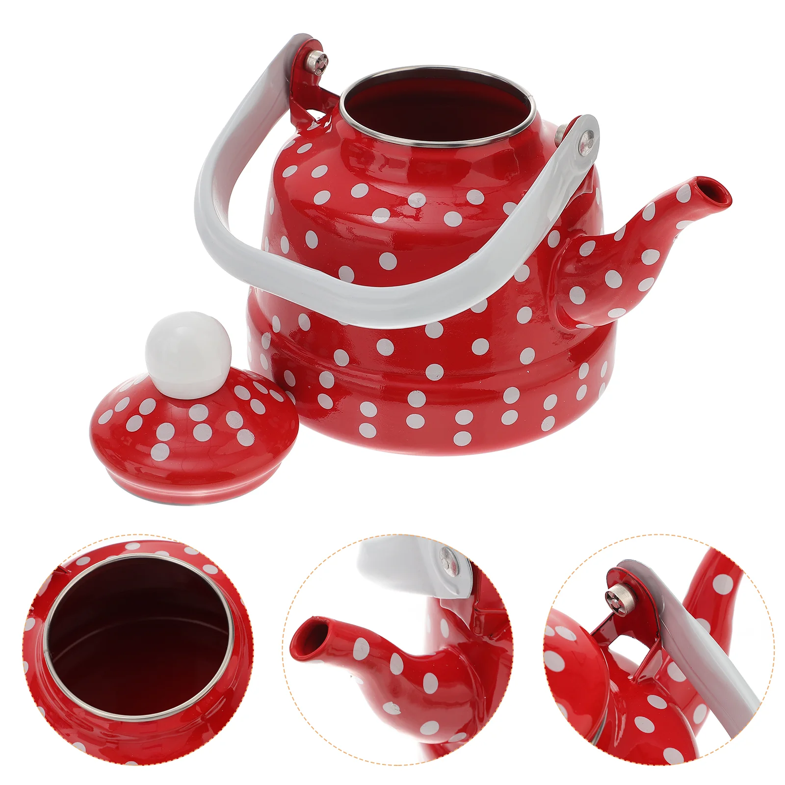 

Kettle Tea Teapot Pot Water Enamel Stovetop Coffee Dot Ceramic Teakettle Polka Whistling Boiling Enameled Stove Steel Chinese