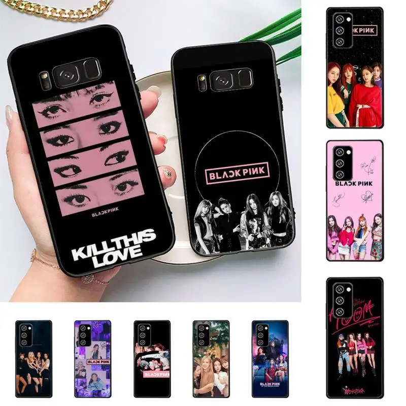 

B-BLACK-pink kpop Phone Case for Samsung J 2 3 4 5 6 7 8 prime plus 2018 2017 2016 core