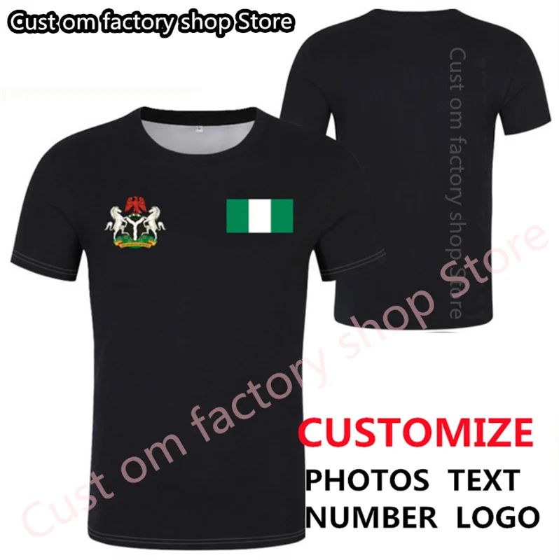 Футболка из Нигерии, самодельная футболка с бесплатным именным номером nga, футболка с государственным флагом ng, Федеральной Республики, Ниг... (art.: 3920babb91086) - 3920babb91086