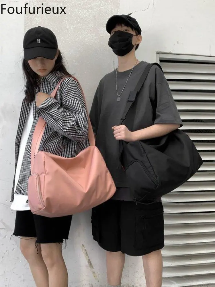 

Дорожная сумка foufurious, женская маленькая легкая сумка через плечо, сумка для багажа на короткие расстояния, Мужская портативная вместительн...