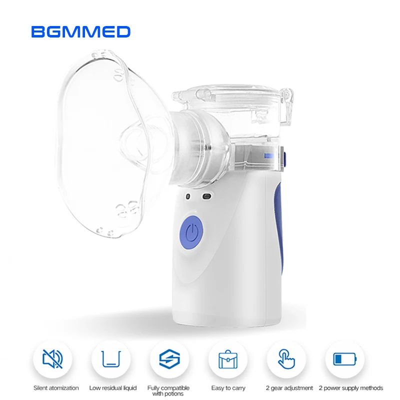 

BGMMED Handheld Nebulizer Inhale portable Mini Mesh atomizer silent inhaler nebulizer inhalator for kids nebulizador Health Care