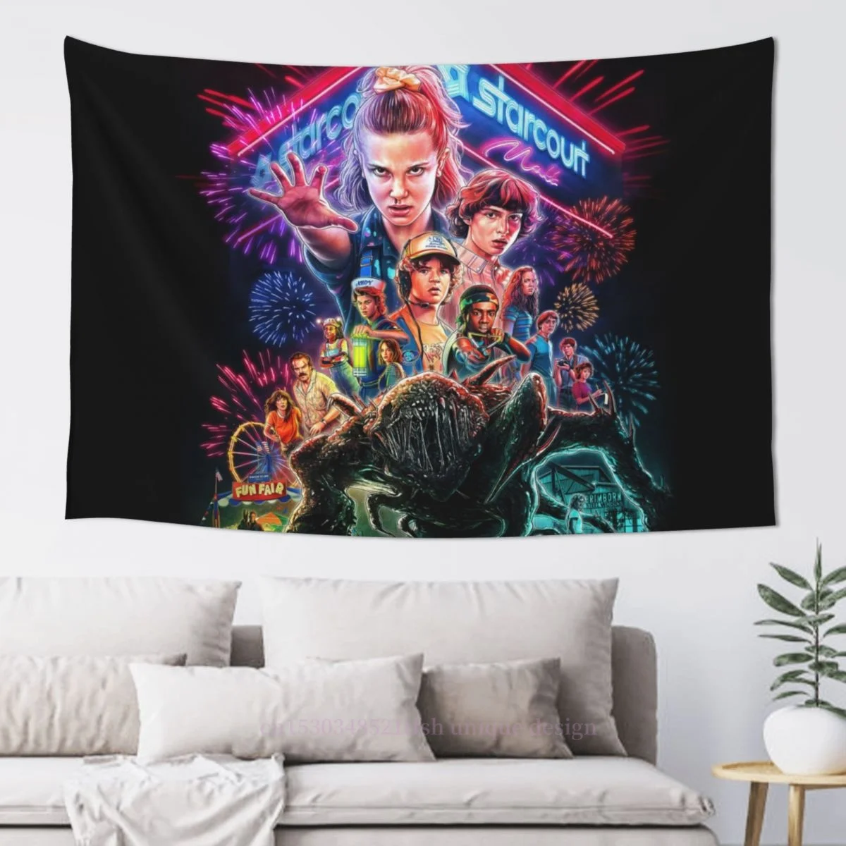 

Stranger Things Wall Covering Tapestry Fabric Blanket Bedroom Decor Background Cloth Carpet Mats