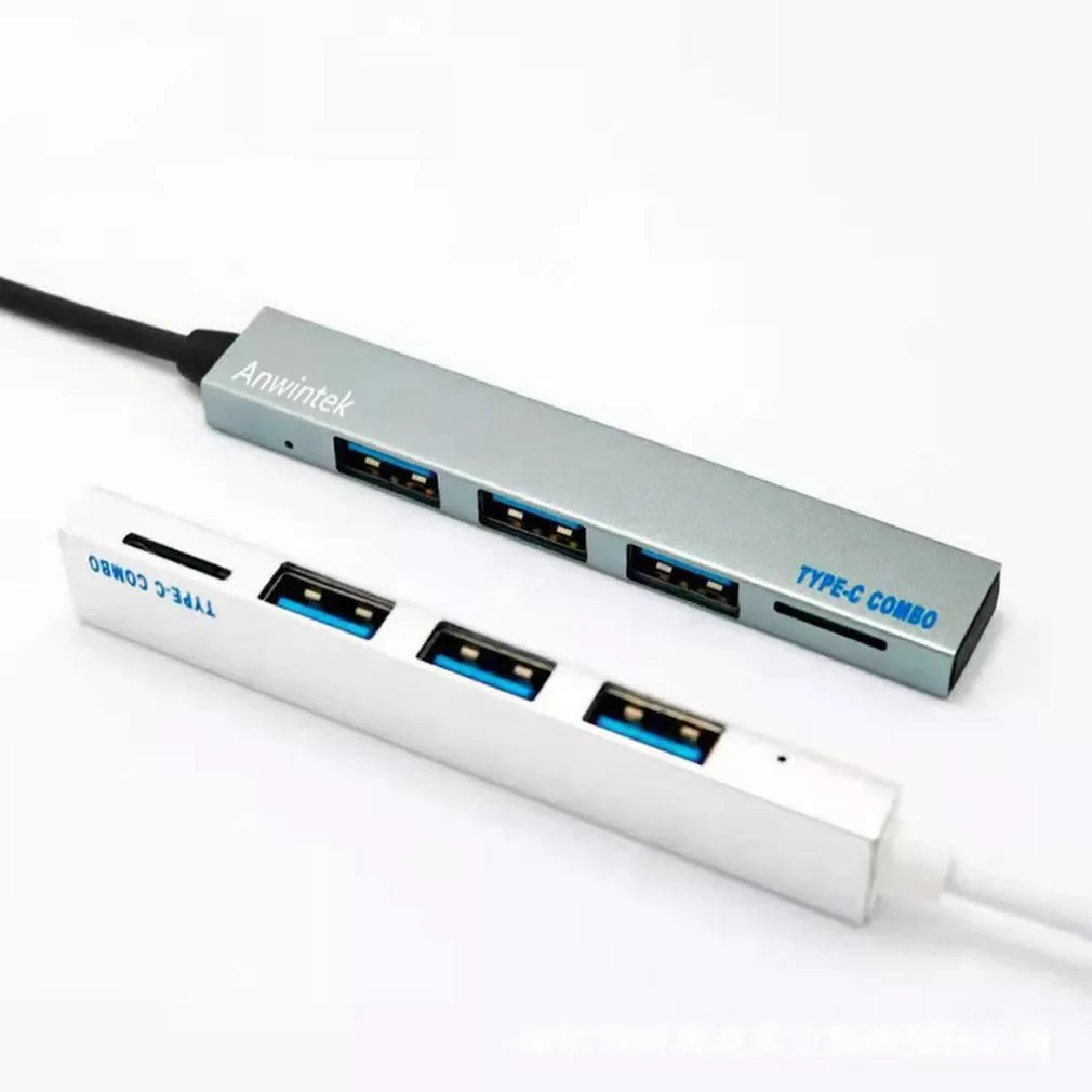 

Type-C Hub With Card Reader USB Network Hub USB C To USB 2.0 Port Hub Type-C 2.0 Splitter Docking Station