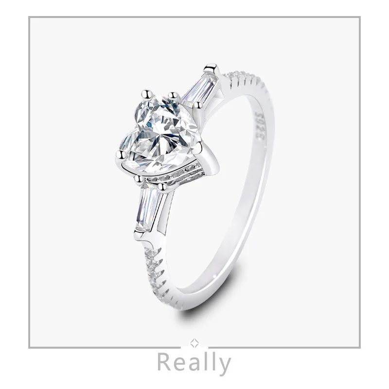 

Действительно оригинальное серебряное кольцо с муассанитом для женщин 520 День Святого Валентина европейский и американский стиль роскошное кольцо распродажа