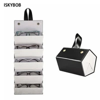 23456 slot travel sunglasses organizer collector pu eyeglasses storage case box multiple hanging eyewear holder display