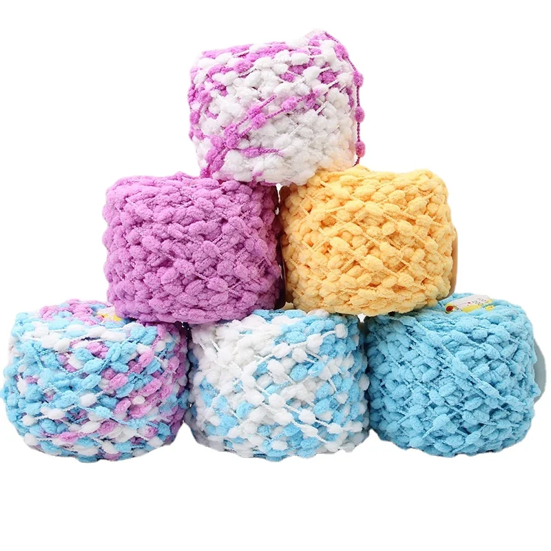 

100g / Ball Soft Bean Yarn Hygroscopic Fluffy Yarn DIY Anti Pilling Multicolor Yarn Hand Knitting Cushion Scarf Shoes Hats