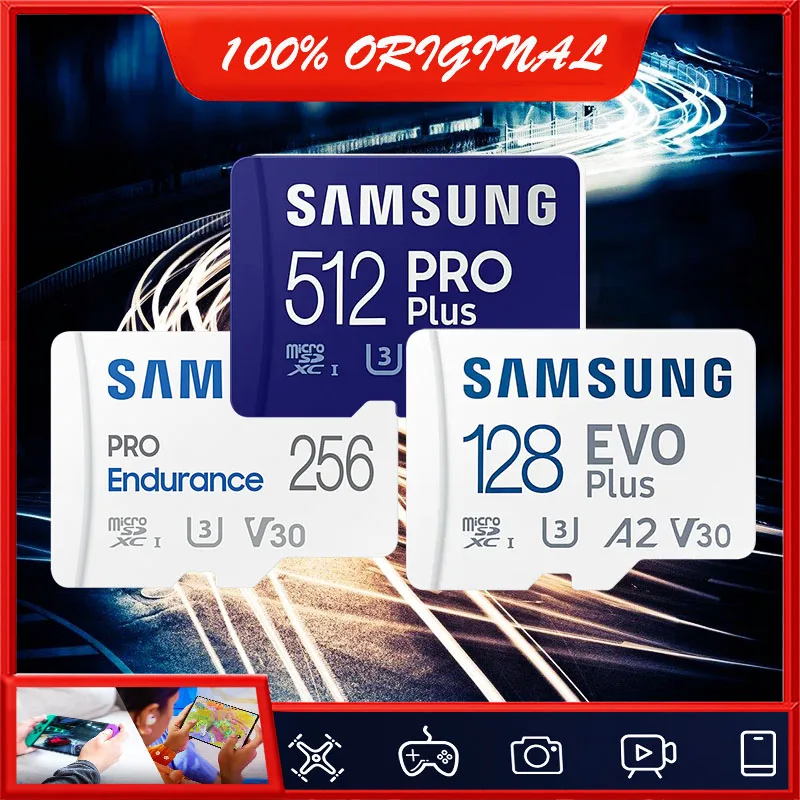  Карта памяти microSDXC Samsung EVO Plus с SD адаптером, 128/256/512 Гб, модели в ассортименте