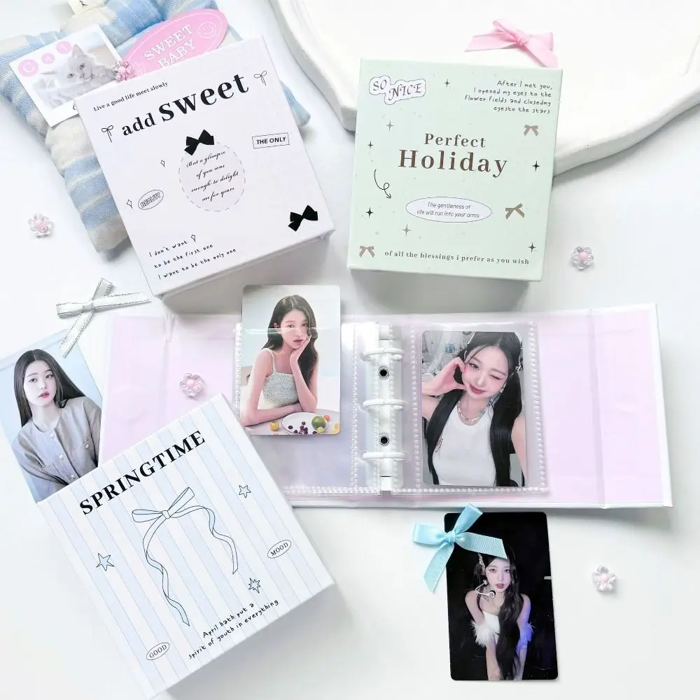 Kawaii Bownot Card Kpop Idol Магнитные Фотокарточки Коллекционный Альбом Для Книг Памяти