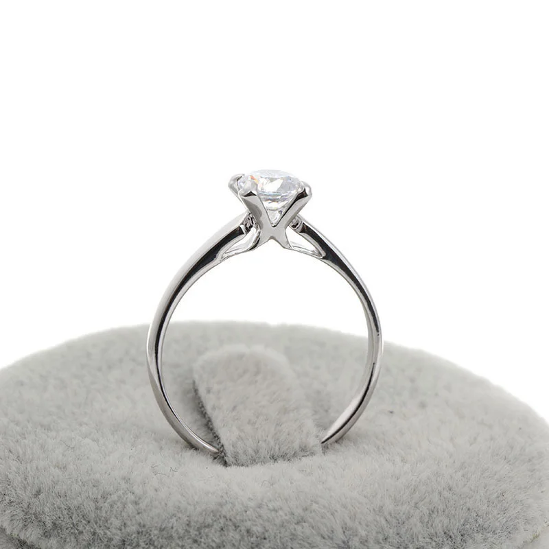 Simple White Gold Color Four Claw Round CZ Engagement Wedding Band Rings For Women Anillos Bague Anel Feminino Aneis Jewelry | Украшения и