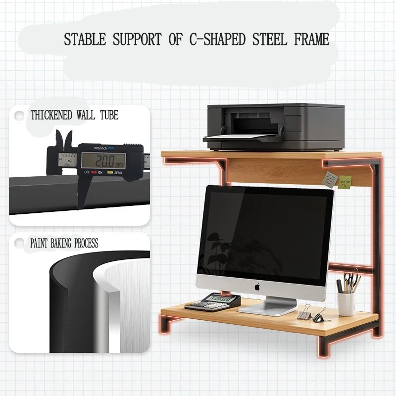 

Solid Wood Desktop Storage Rack Computer Printer Desk Stand Shelf Table Desktop Furniture Organizer Support Holder Office Gamer