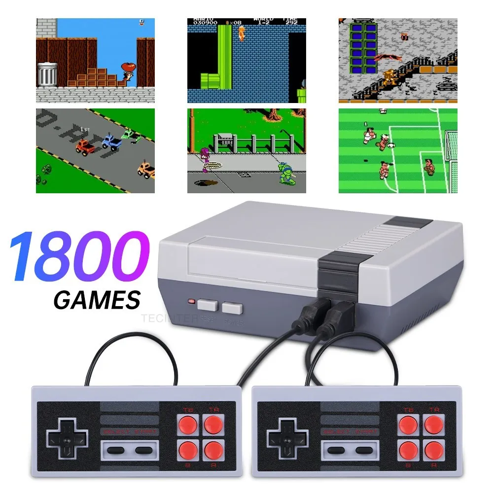 

Video Games Console Build In 1800 Wired Classic Retro Double Players 8 Bit Wireless Handheld Game Console HDMI-Compatible Output