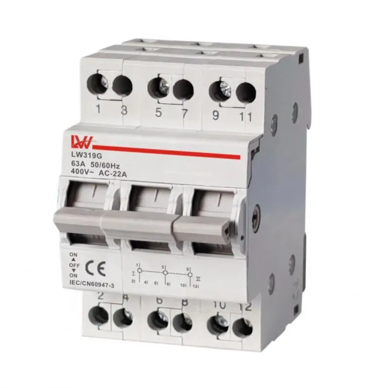 

Multi-protection Protector 63A Switch Rail Mounted 1/2/3/4P High Voltage Switch IP20 Transfer Switch Mini Circuit Breaker SF219G