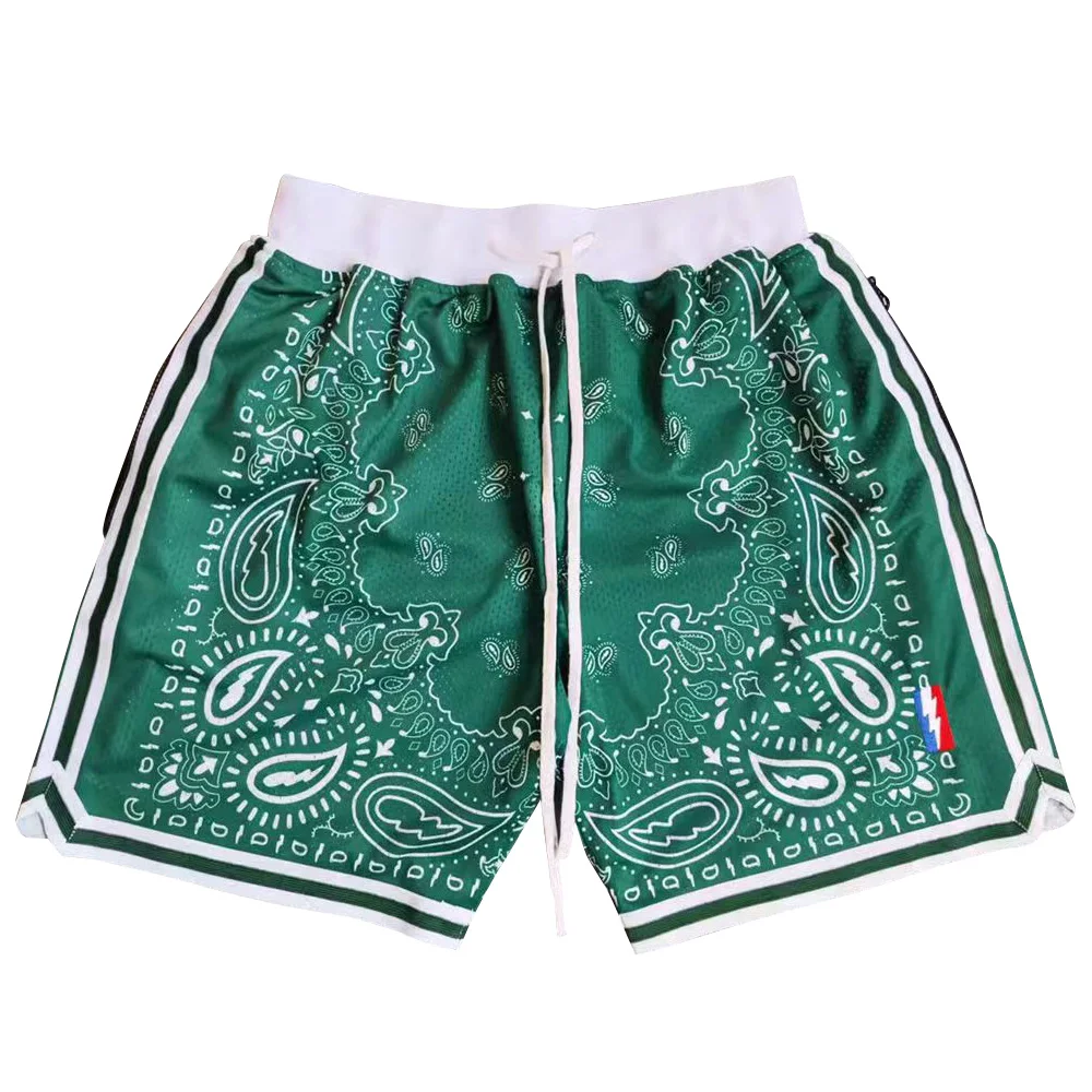 Баскетбольные шорты с карманами на молнии в Бостонском стиле брюки для