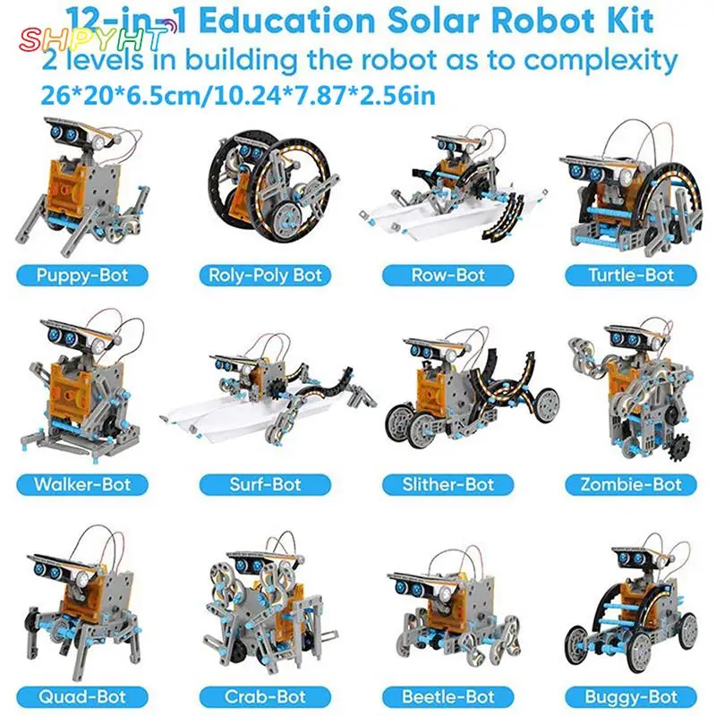

Обучающие игрушки DIY Stem 13 в 1, игрушки-роботы на солнечной батарее, научный набор, блоки на солнечной батарее, игрушки для мальчиков
