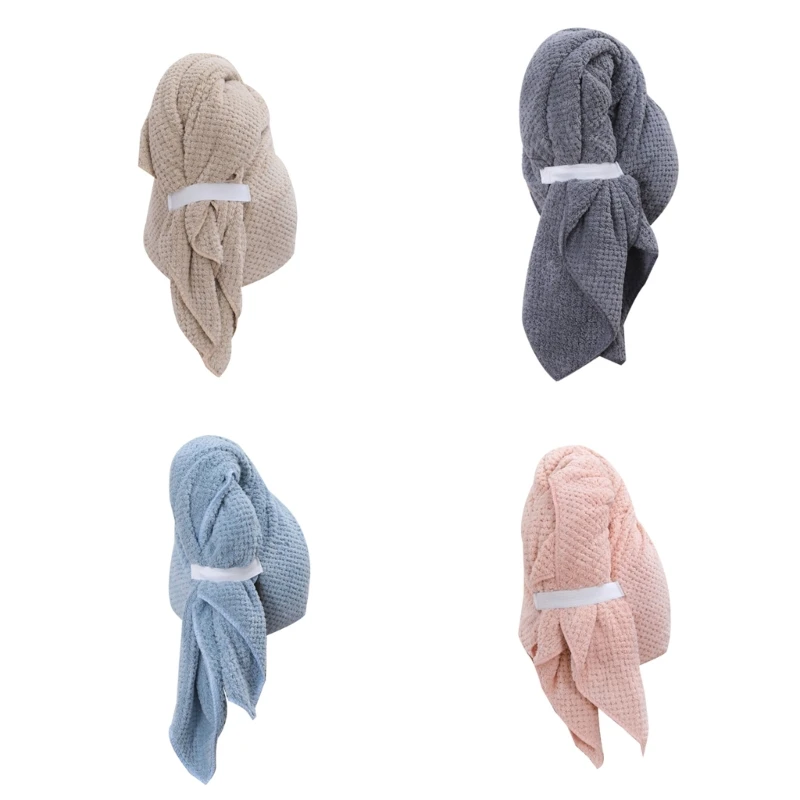 

Soft and Absorbent Hair Towel Wrap for Women, Quick Drying with Elastic Strap Quick Dry Hair Turbans for Wet, Long Hair