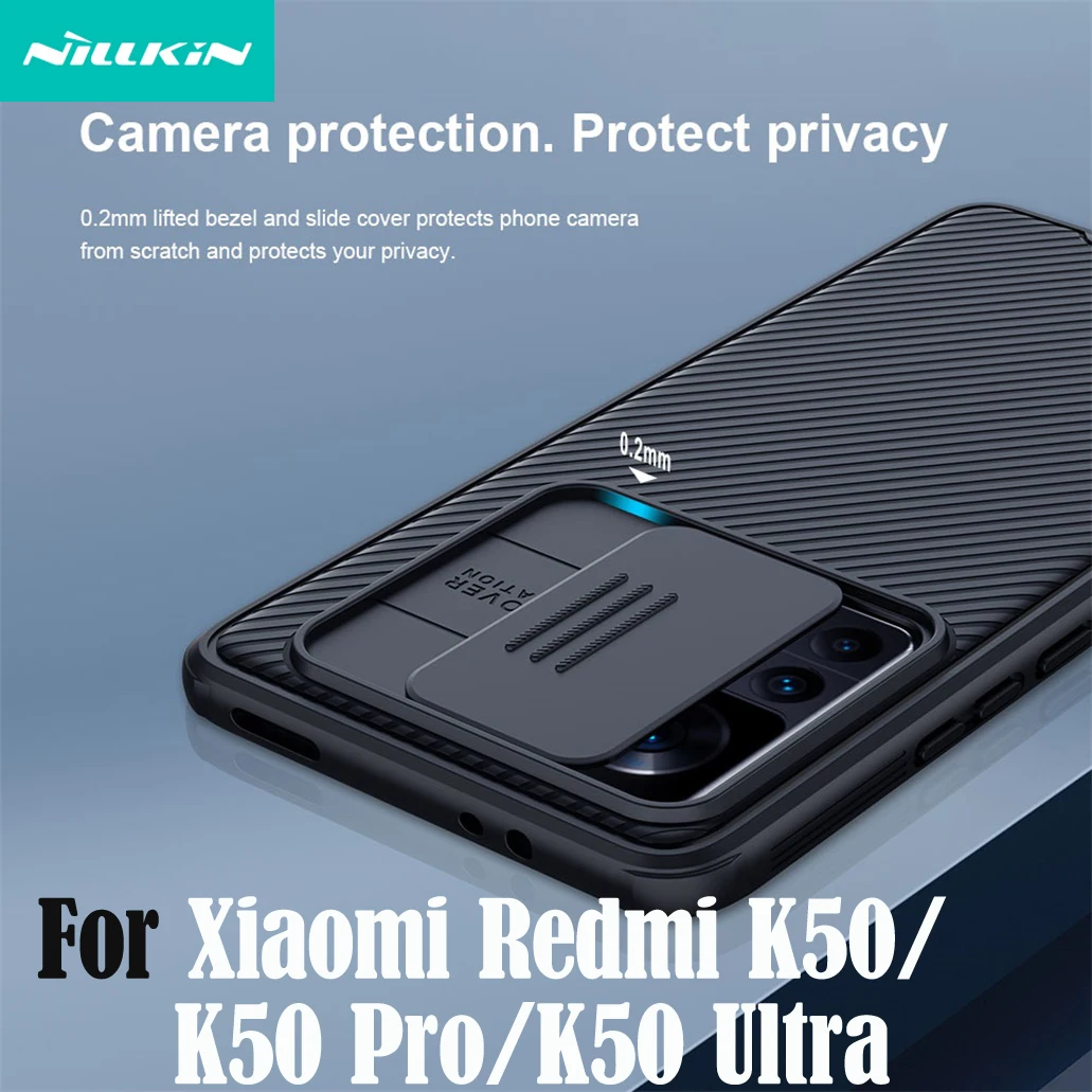 

For Xiaomi Redmi K50 Ultra Case NILLKIN Cam Shield Pro Case Slide Camera Cover Lens Protection Back Cover For Redmi K50 /K50 Pro
