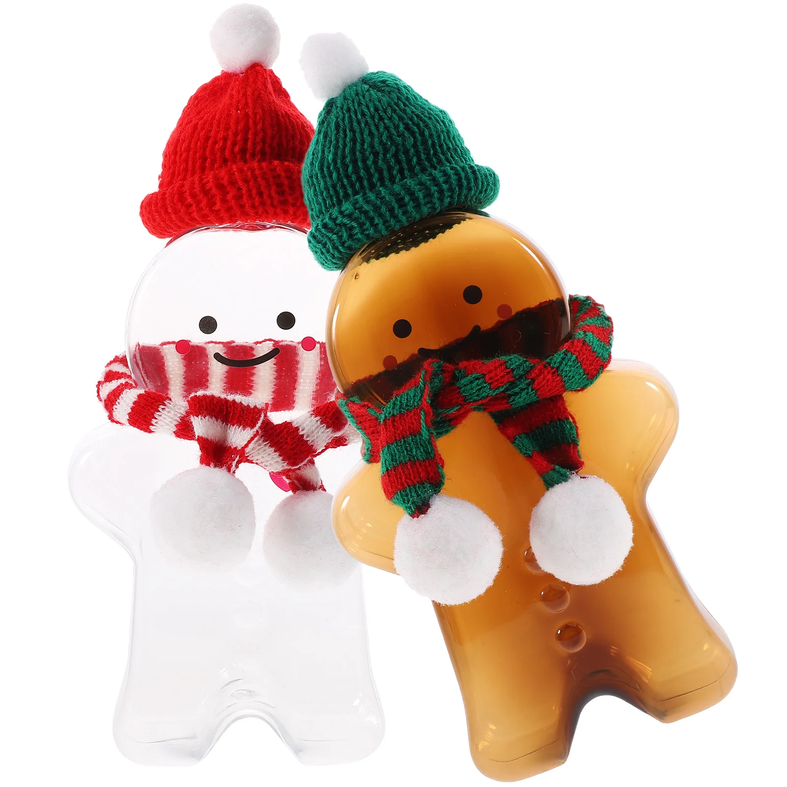 

2 Sets Christmas Drink Bottle Candy Containers Biscuit Jar Jars Cookie Cotton Holder Juice Storage
