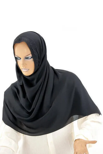 

IQRAH Medina Its Silk Stone Wrap Black