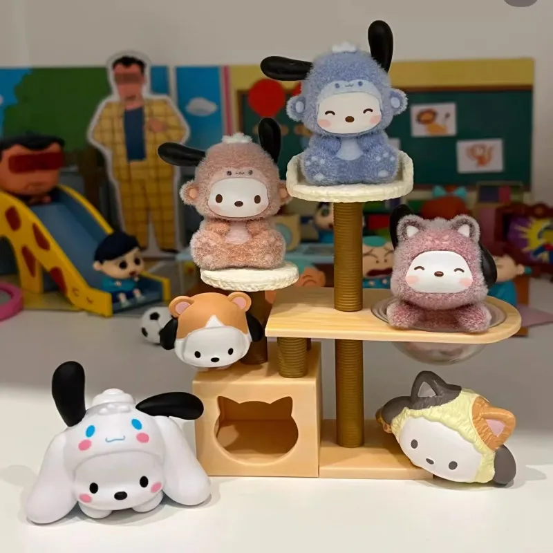 Фото MINISO подлинная собака Sanrio Mori Friends серии мини-сумка для слепых сумок глухая коробка очаровательное украшение Kuromi DIY милый подарок для девочек №2